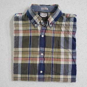 J. Crew Men's Madras Button Down 100% Cotton Quality Woven Shirt | Sz M